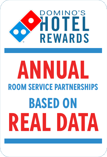 Domino's Hotel Rewards. Annual room service partnerships based on real data
